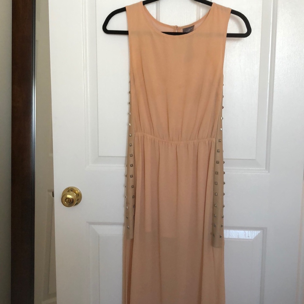 Studed maxi dress with high slits